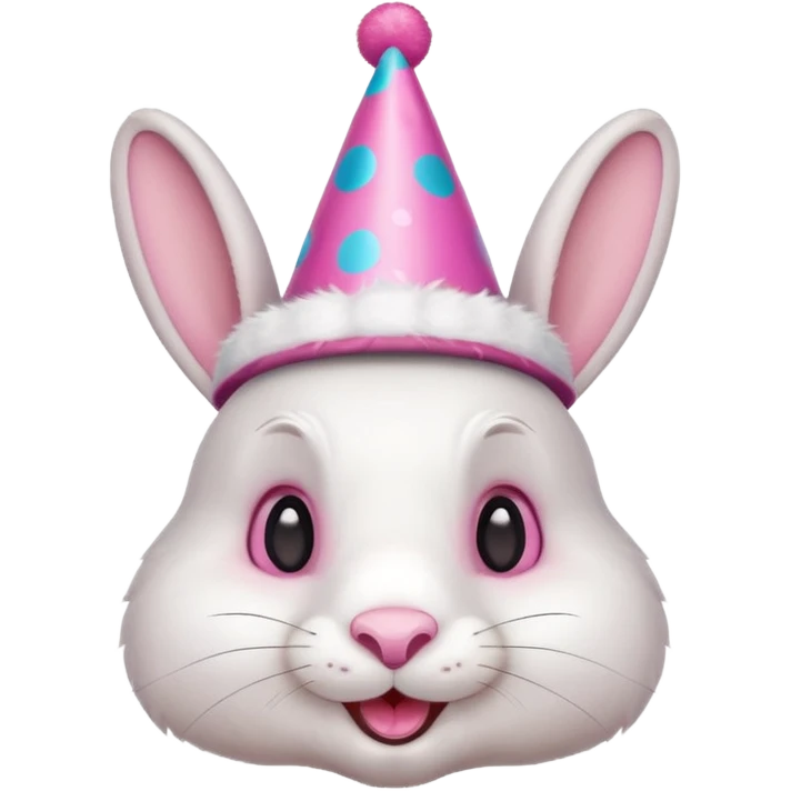 rabbit wearing party hat emoji