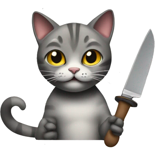 cat holding a knife emoji
