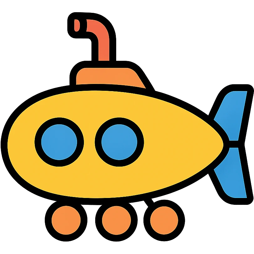 submarine in a clean, modern icon style emoji