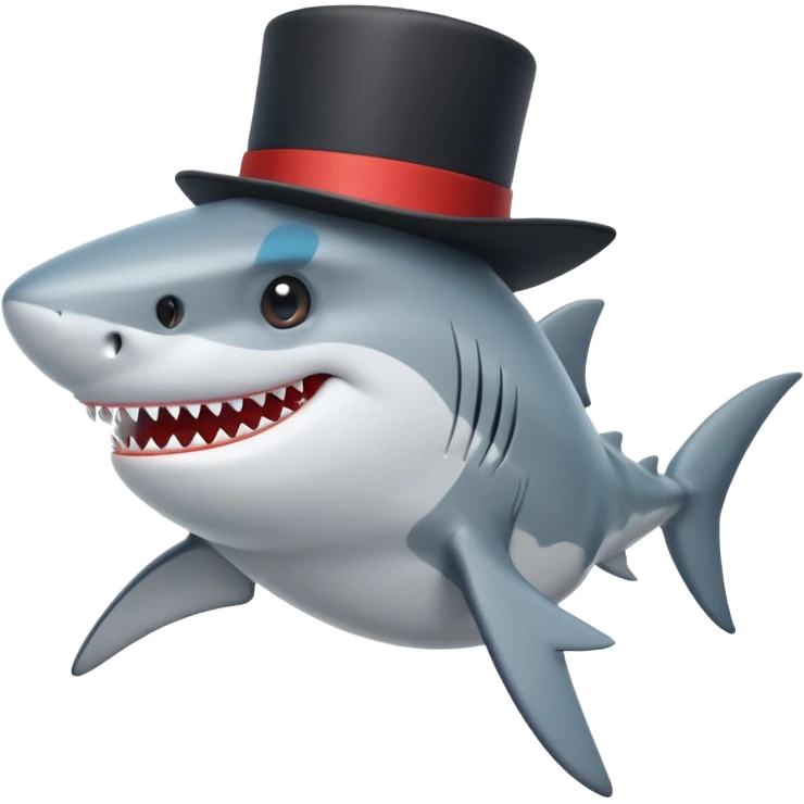 Shark with a top hat emoji