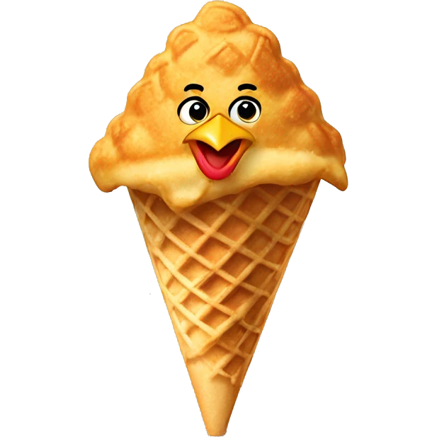 chicken tenders in a waffle cone emoji