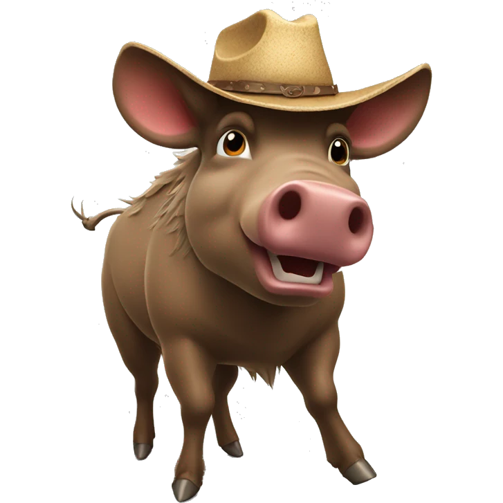 Kaboom boar with cowboy hat emoji