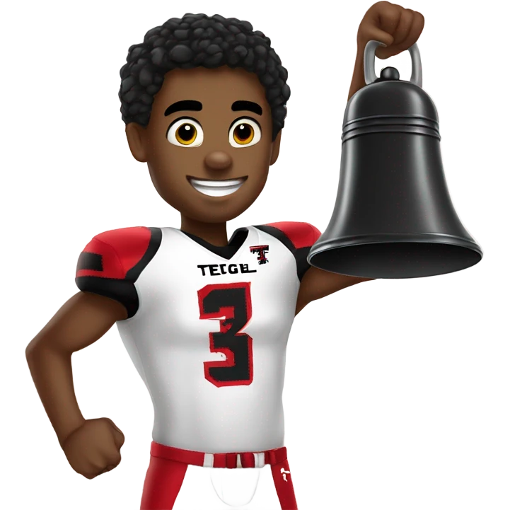 Texas tech football player ringing a bell emoji