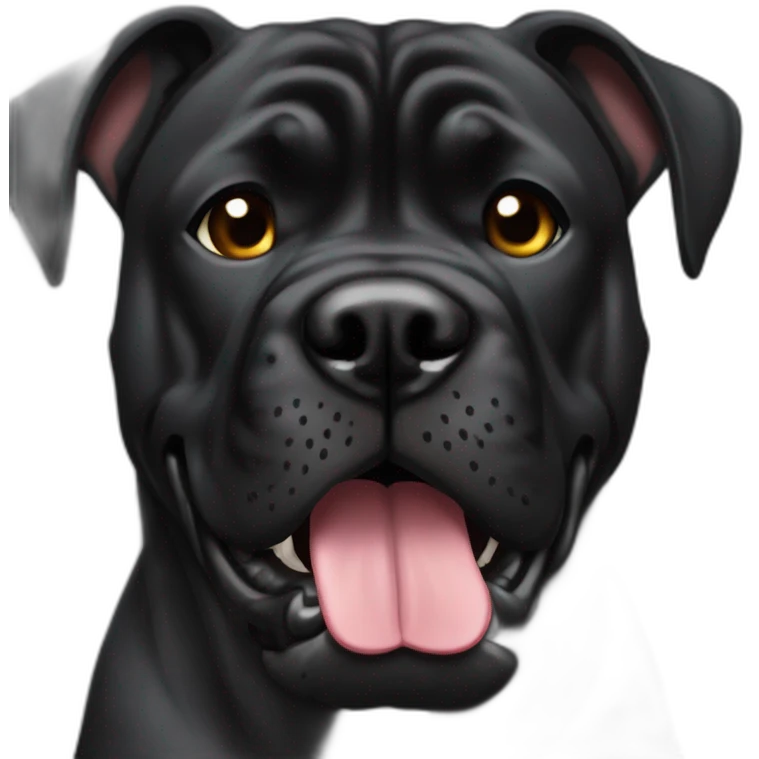 Agresive Full black presa canario dog cropped ears emoji