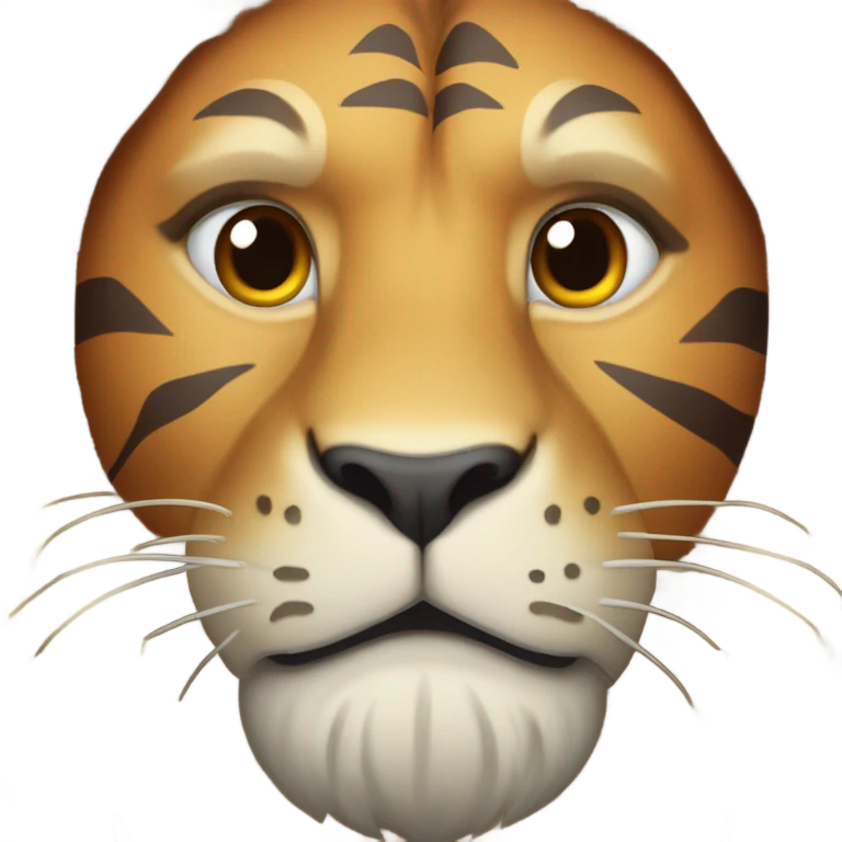 lion mixed with tiger emoji