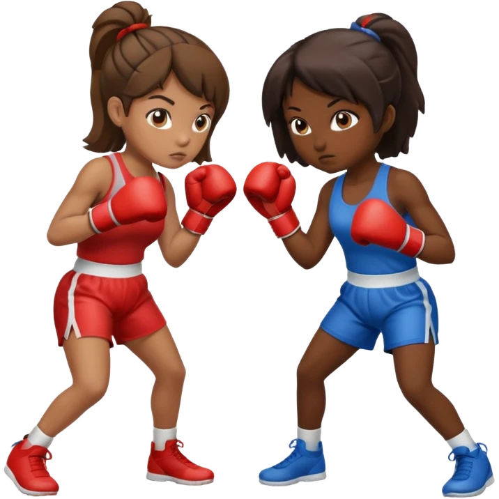 Two girls boxing emoji