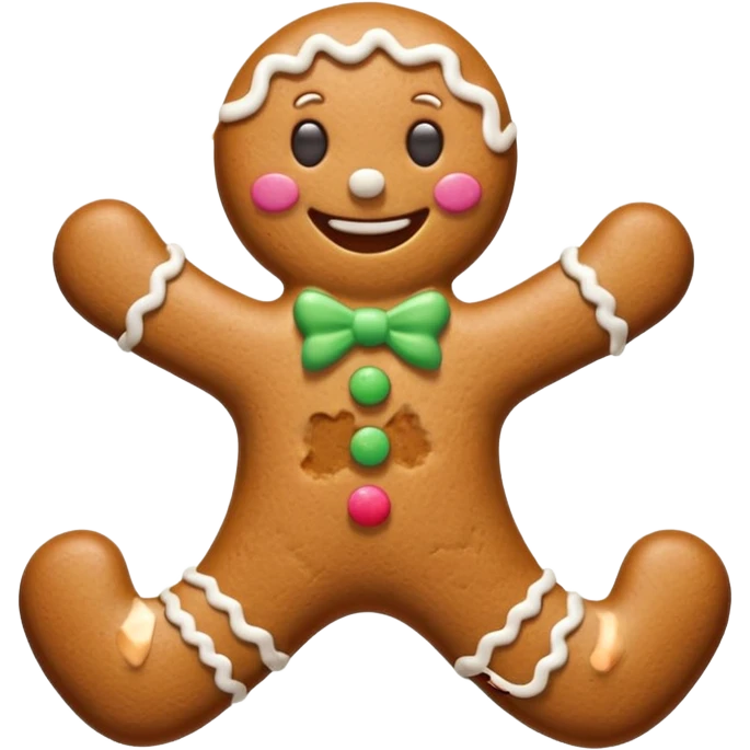 gingerbread man with bitten off leg emoji