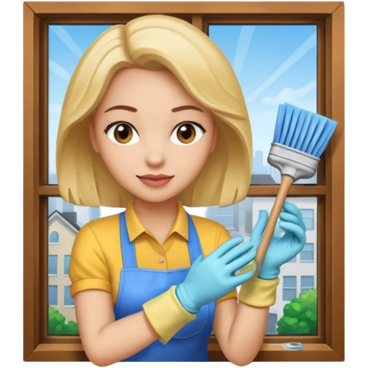 Femme nettoyant les fenêtres emoji