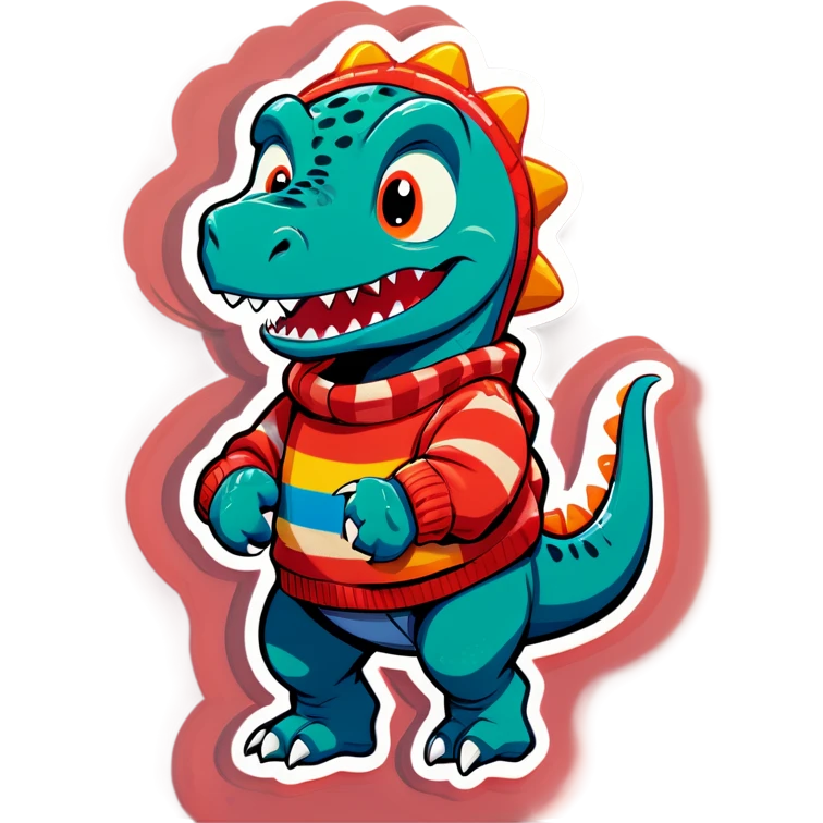 Dinosaur wearing a sweater  emoji