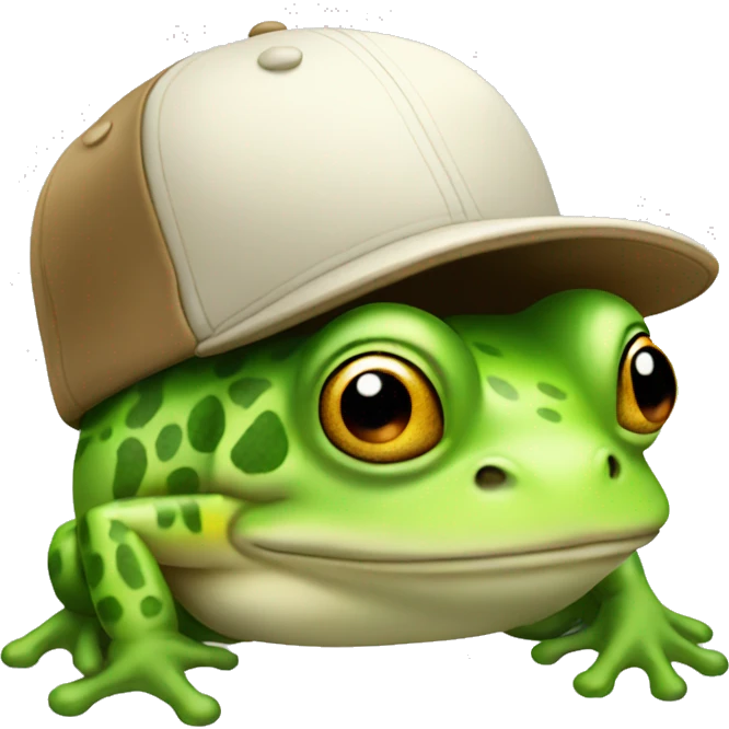 frog with baseball cap emoji