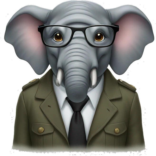 elephant in glasses with guns emoji