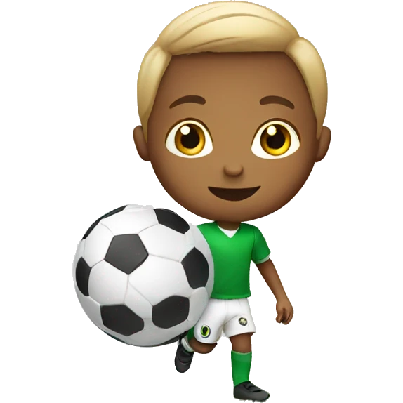 Kid playing a soccer video video emoji