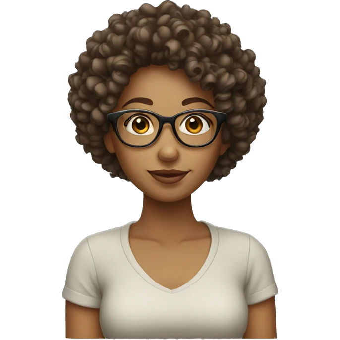 curly woman glasses emoji