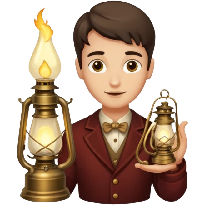 holding vintage gas lamp emoji