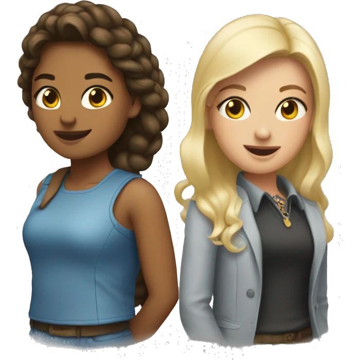 dos chicas abrazadas  emoji