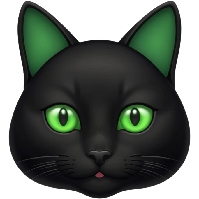 Black cat with green eyes emoji