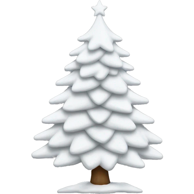 realistic white christmas tree emoji