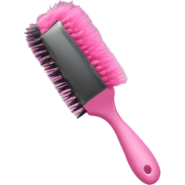 Pink hairbrush emoji