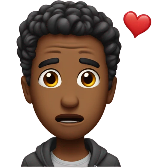 Confused love emoji