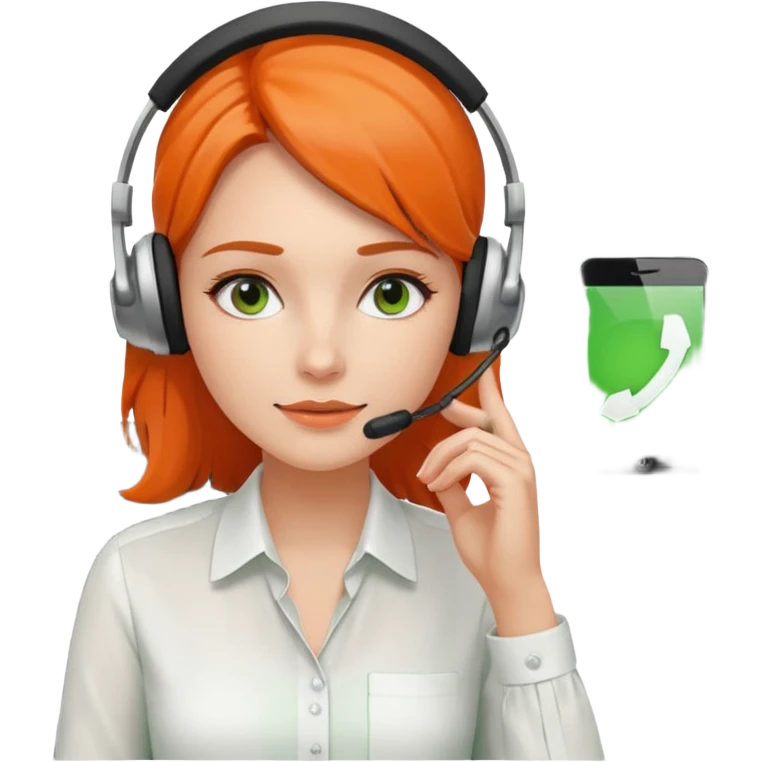 a woman sitting in the office, wearing a blouse and a headset. she is controling the limits on screen. green = ok, orange = am Limit, rot = überschritten emoji