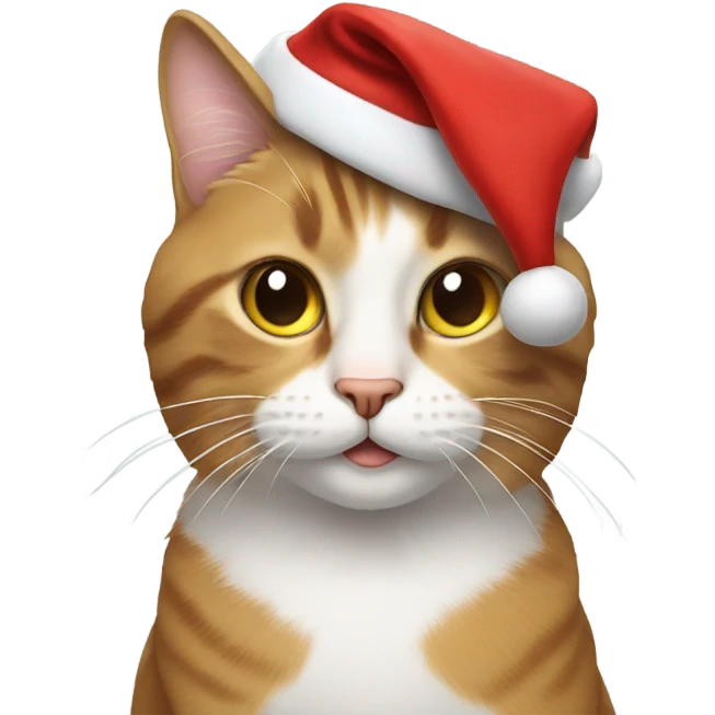 Cat wearing Santa hat emoji