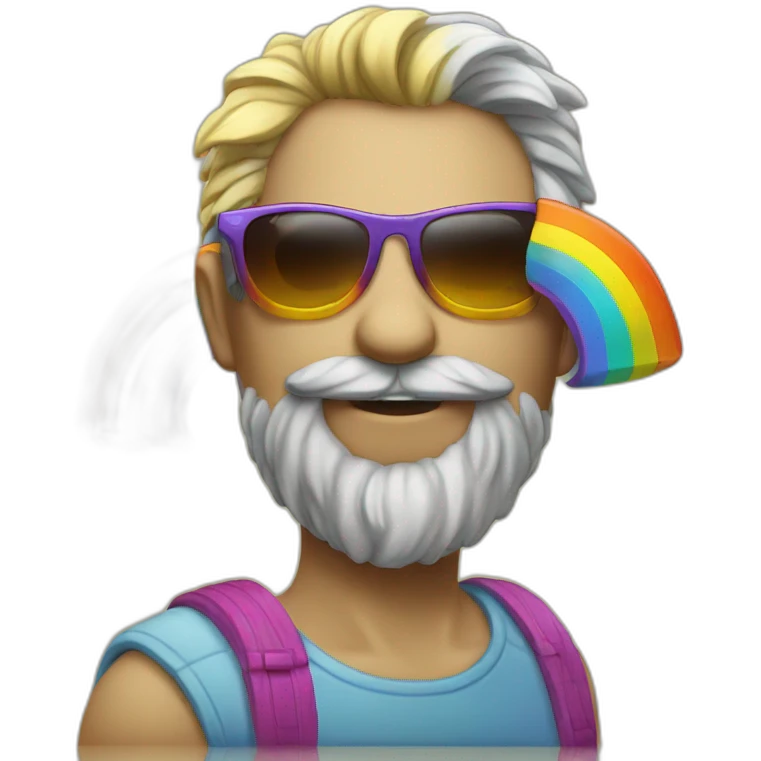 cool rainbow poop with sunglasses emoji