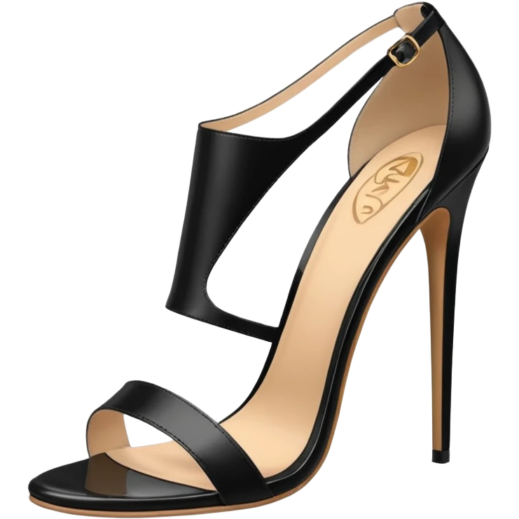 open toe black high heels sandals emoji