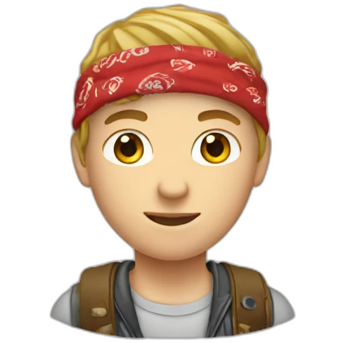 A white boy teenager wearing bandana  emoji
