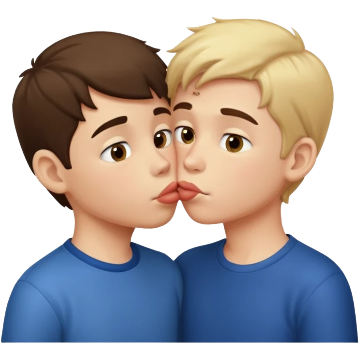 Two boys kissing emoji