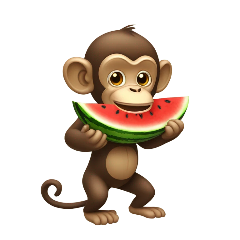 Monkey eating watermelon  emoji