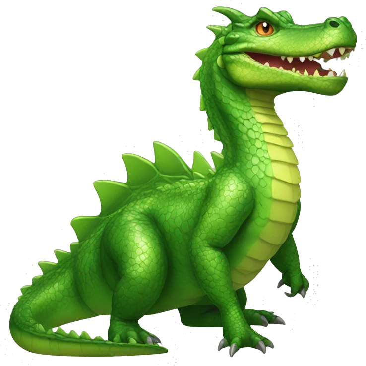 Full body edgy shiny dragon-alligator emoji