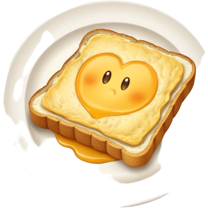 bread omelette in plate  emoji