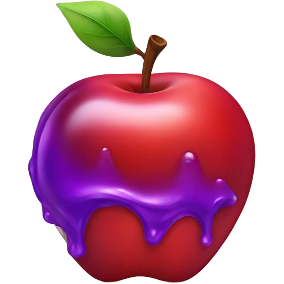 red apple with purple liquid on it emoji