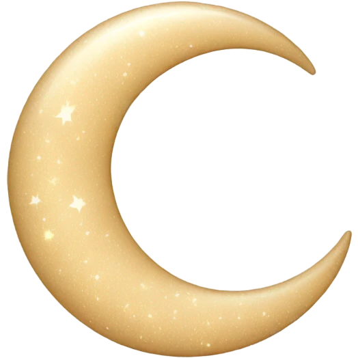 Sparkly glossy beige crescent moon emoji