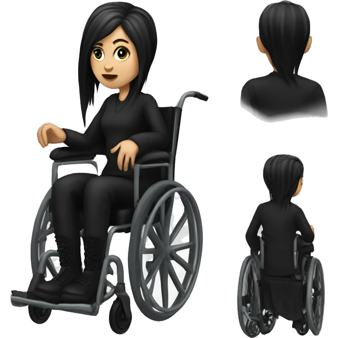 goth wheelchair user emoji