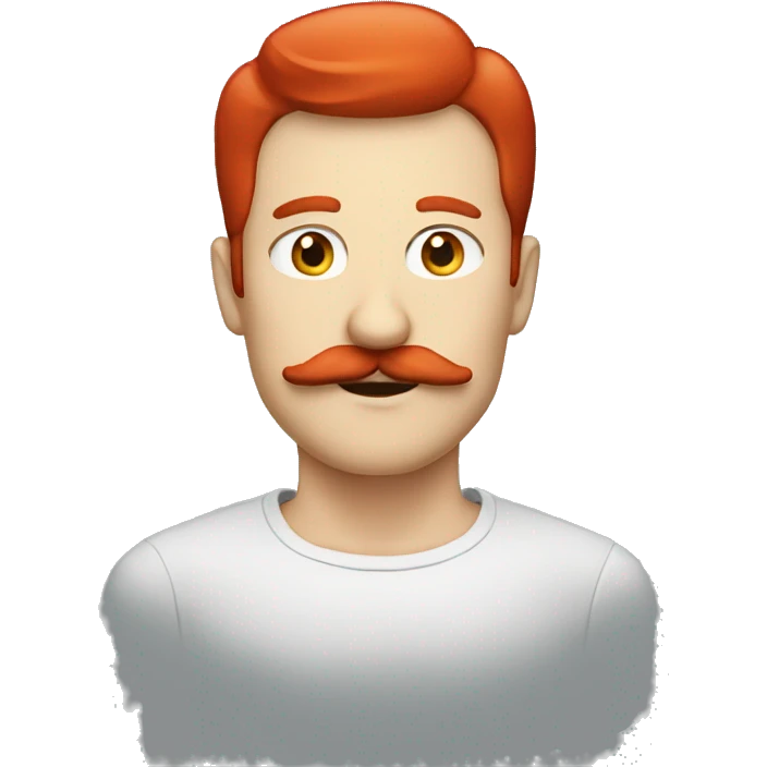 white red head man w a moustache emoji