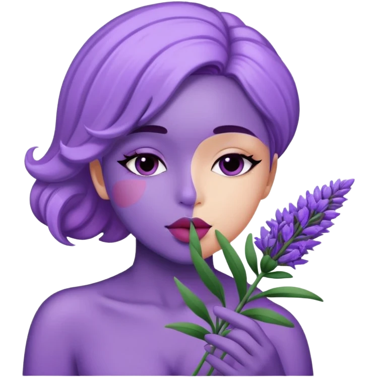 Purple love kiss lavender  emoji