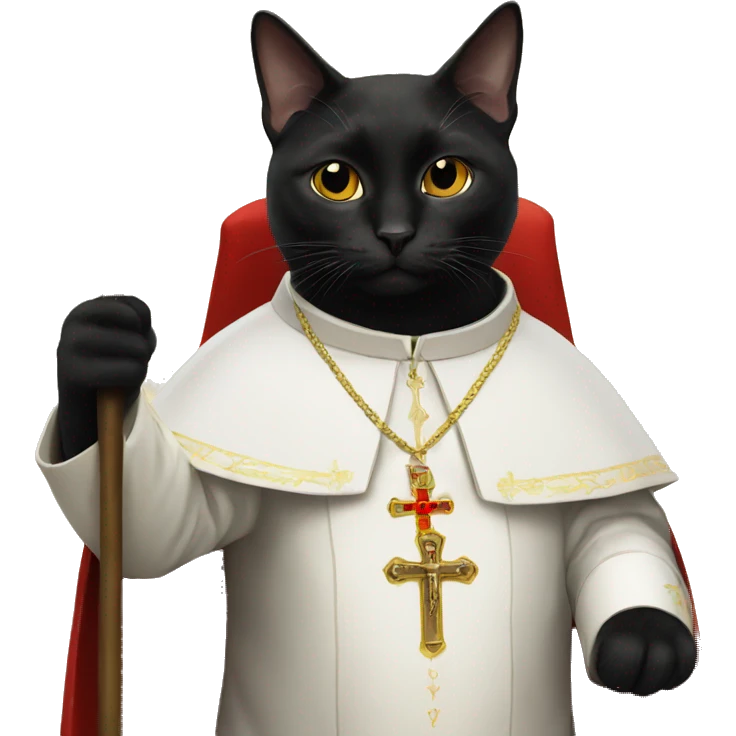 Black cat as Pope emoji