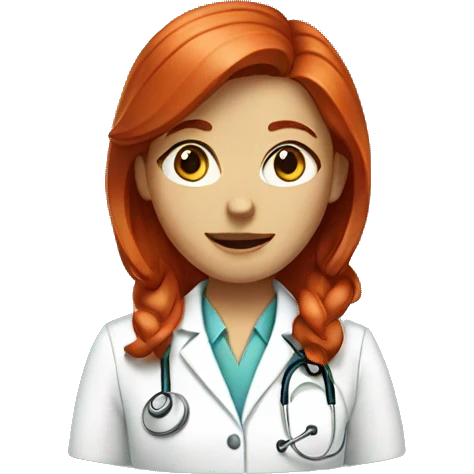 Red headed doctor girl emoji