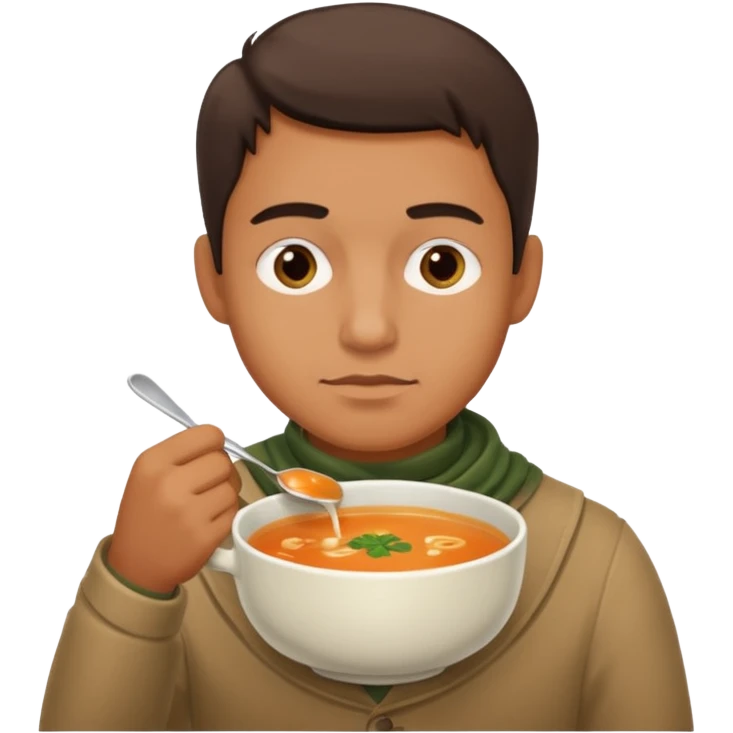 Çorba içen adam gerçekçi emoji