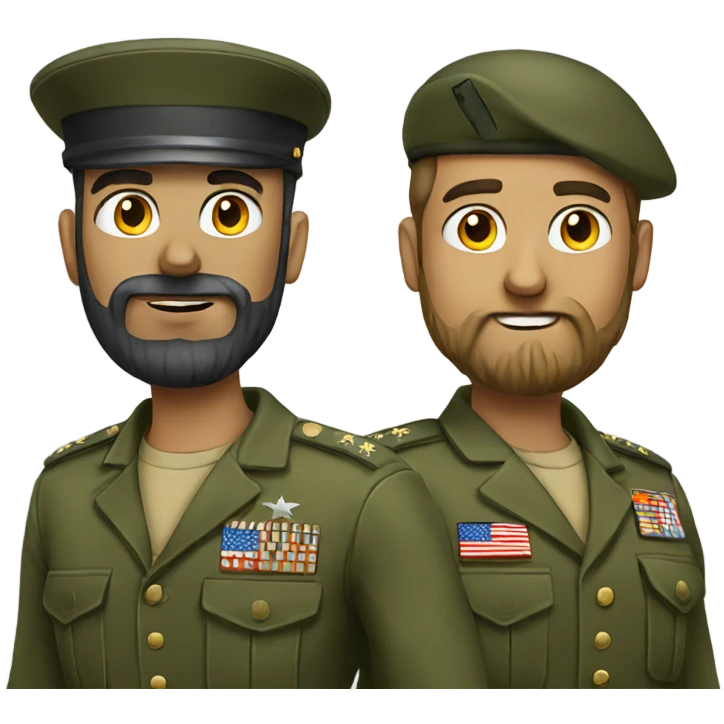 military parody with beard emoji