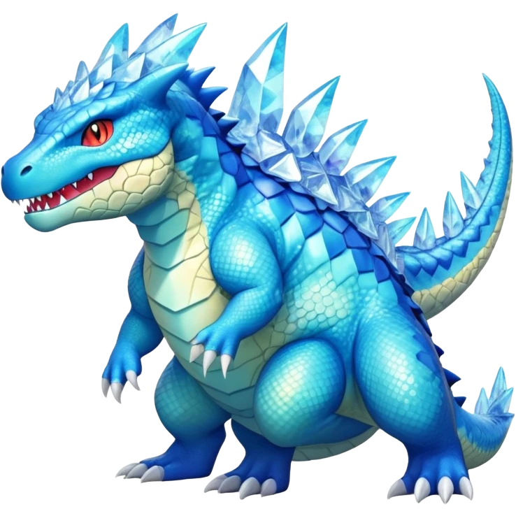 Colorful Exotic Aurorus-Feraligatr-Amaura-Salamence-Fakémon-hybrid-creature (full body)  emoji