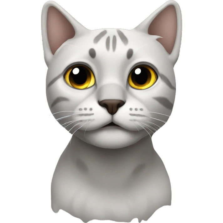 серый кот  emoji
