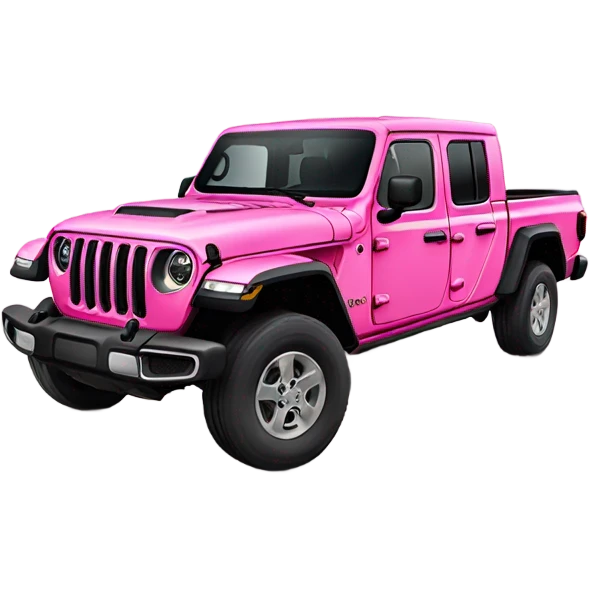 Realistic pink Jeep Gladiator truck. emoji