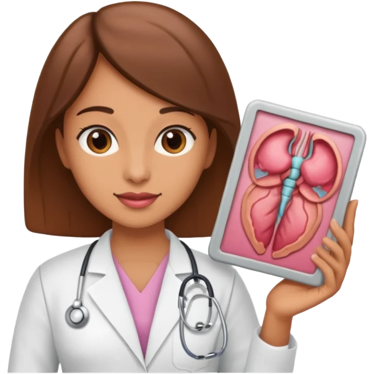 radiologist holding an image of the uterus emoji