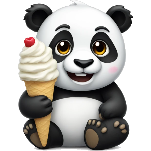 Panda eating ice cream emoji