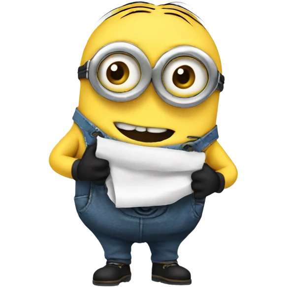 Minion holding a shirt emoji