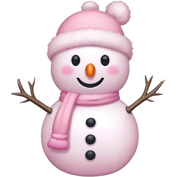 Pastel pink snowman  emoji