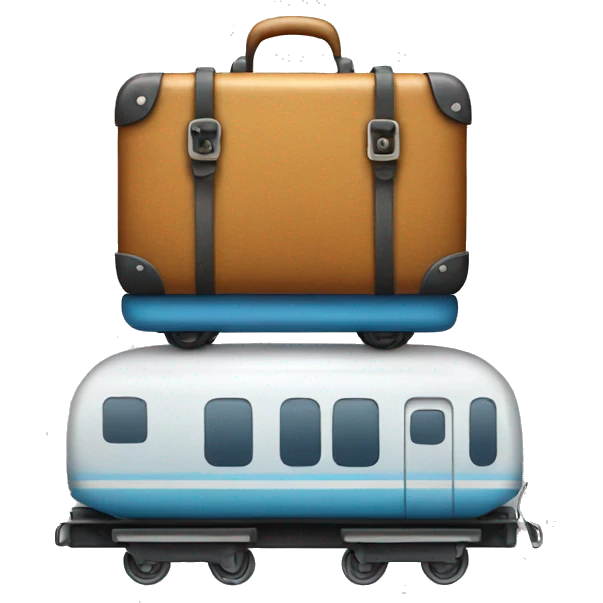 suitcase with train  emoji