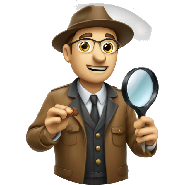 Nut inspector holding a nut looking through a magnifying glass emoji